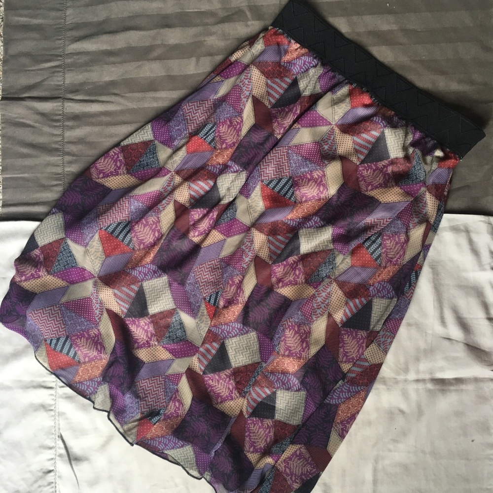 LuLaRoe Lola Skirt Patchwork Purple
